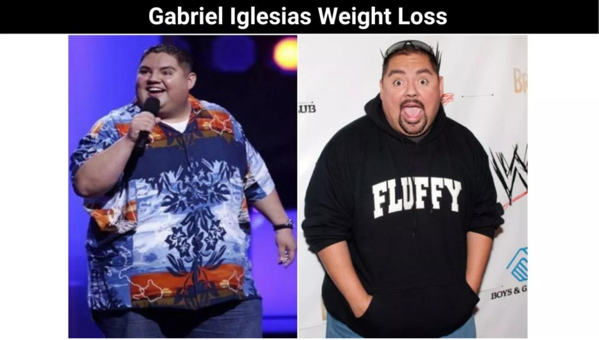 Before-and-after weight loss image of Gabriel Iglesias