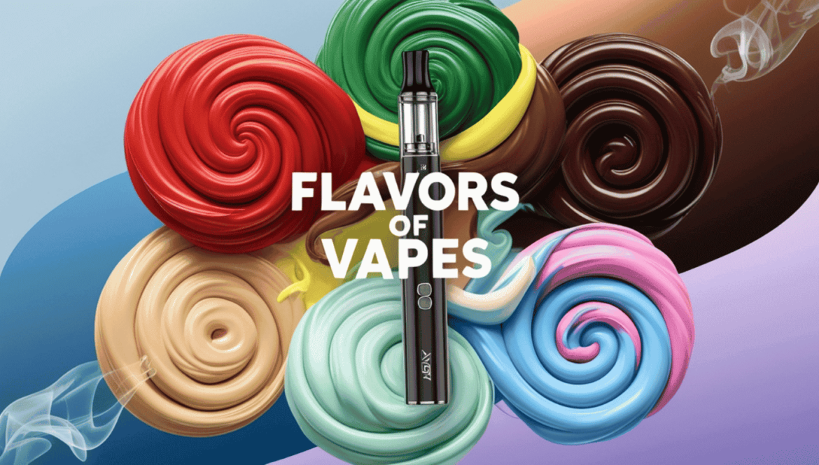 Colorful vape juice bottles showcasing different flavors of vapes